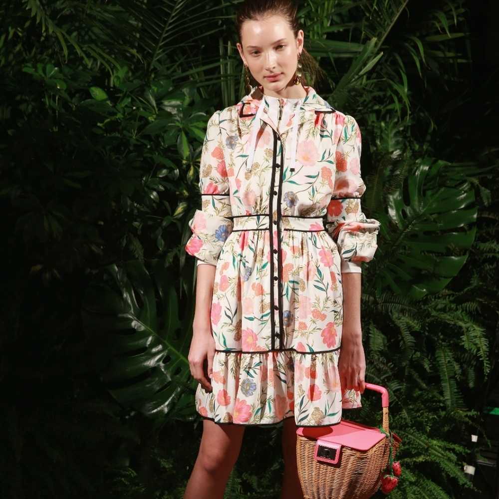Kate Spade Picnic Perfect Floral Blossom Fluid Shirt Dress Size 8